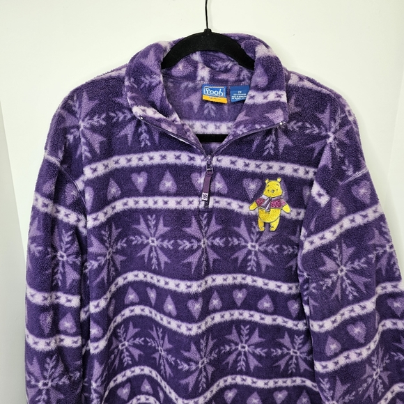 Disney Vintage 2X Pooh Jerry Leigh Purple Zip Winter Winnie The Pooh Pullover - Picture 8 of 16
